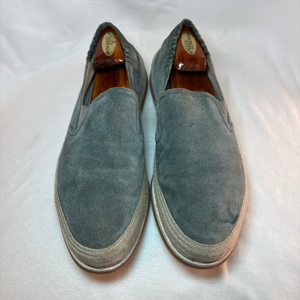 Prada Mens Grey Suede Espadrille Slip On Loafers Size 10 Grey Jute Midsole